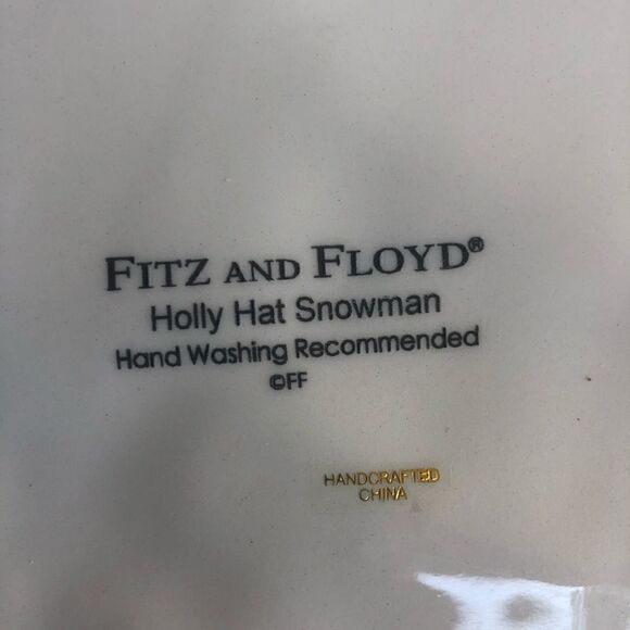 Fitz and Floyd Holly Hat Snowman Platter - Picture 8 of 9